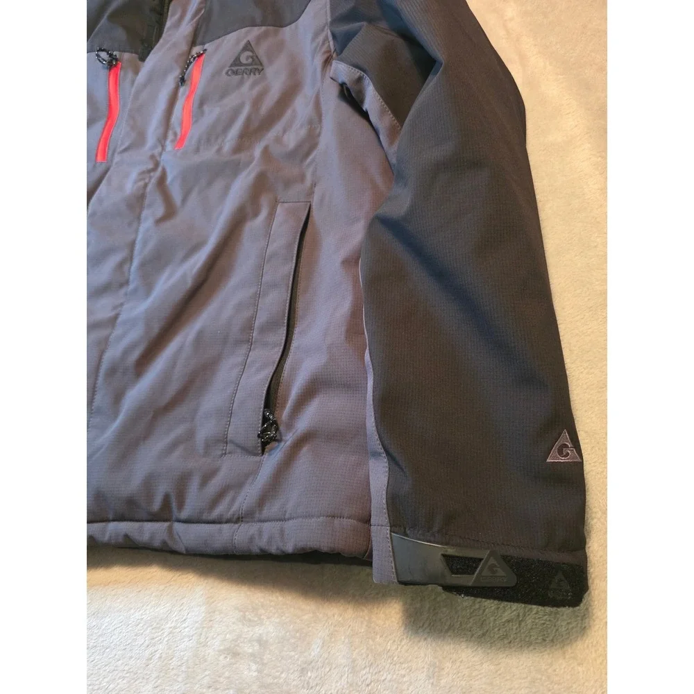 Gerry Jacket Mens Size L Gray Multicolor Ripstop Full Zip Hiking Snow Nature